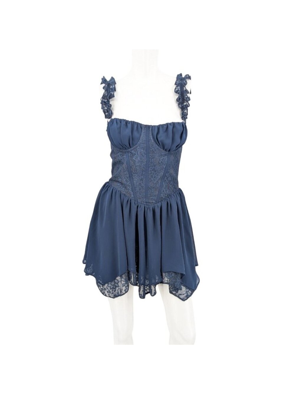 Mistress Rocks Lace Corset Mini Dress Asymmetrical Ballet Fairy Coquette Small